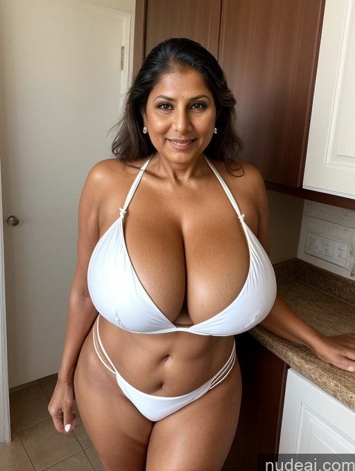 related ai porn images free for Milf One Busty Huge Boobs Tanned Skin Thick 60s Indian Front View Maid Microkini Thong