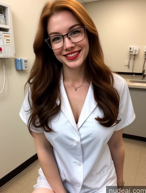 related ai porn images free for Woman One Fairer Skin Perfect Body Lipstick Glasses Perfect Boobs Beautiful 18 Happy Ginger Long Hair Jewelry Front View Lab Coat Nurse Hospital Straddling