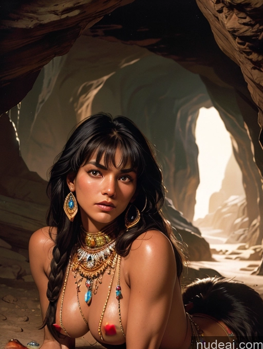 related ai porn images free for Tanned Skin Native American Cave Massage Traditional Art By Boris Vallejo Boris Vallejo Art Style Bangs Jewelry Topless Woman Breasts