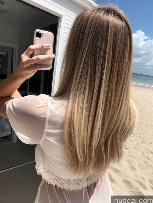 related ai porn images free for Woman One Busty 18 Happy Blonde Long Hair Dutch Mirror Selfie Beach Front View Blouse Detailed