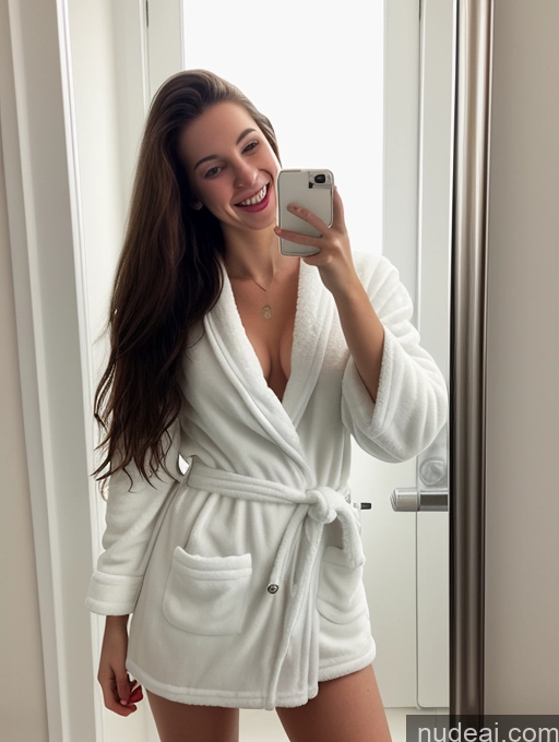 related ai porn images free for Woman Skinny Fairer Skin Perfect Body Laughing Brunette Long Hair Spanish Bathroom Bathrobe Transparent Bright Lighting Detailed Small Tits 18