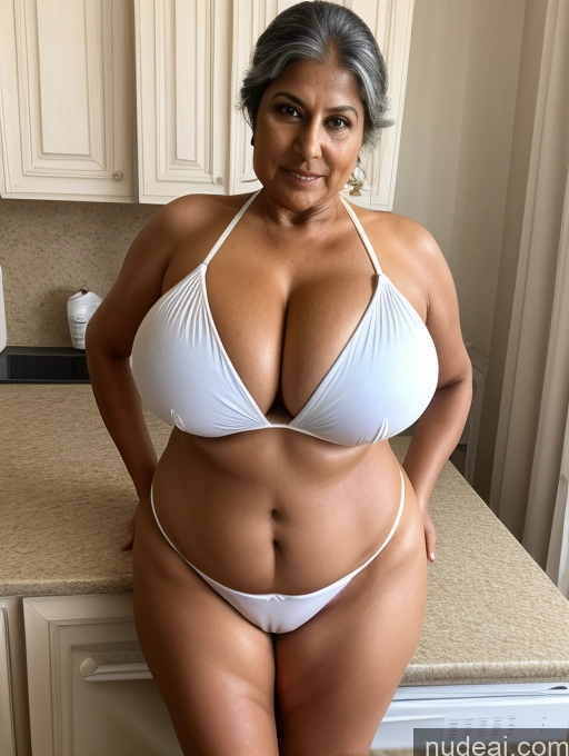 related ai porn images free for Milf One Busty Huge Boobs Thick Tanned Skin 60s Indian Front View Maid Microkini Thong