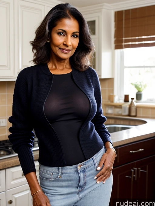 related ai porn images free for Milf Perfect Boobs Perfect Body 70s Dark Skin Indian Kitchen Jeans Jacket Sweater Stylish Secretary Professor Topless Detailed