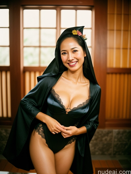 related ai porn images free for Woman Small Tits Skinny 40s Indonesian Film Photo Front View Bright Lighting Happy Onsen Witch Cleavage