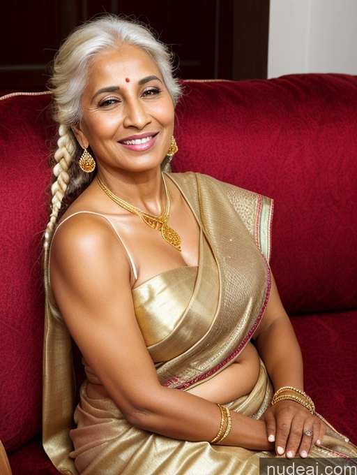 related ai porn images free for Milf One Tanned Skin Happy White Hair Indian Skin Detail (beta) Couch Front View Gold Jewelry Dark Lighting Detailed Sari Braided Sleeping 50s Transparent