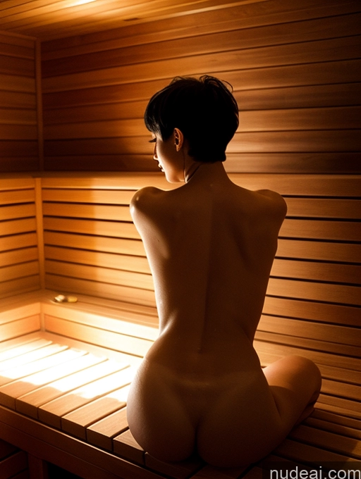 related ai porn images free for Perfect Boobs 18 Seductive Black Hair Short Hair White Film Photo Nude Bright Lighting Model Several Back View Sauna