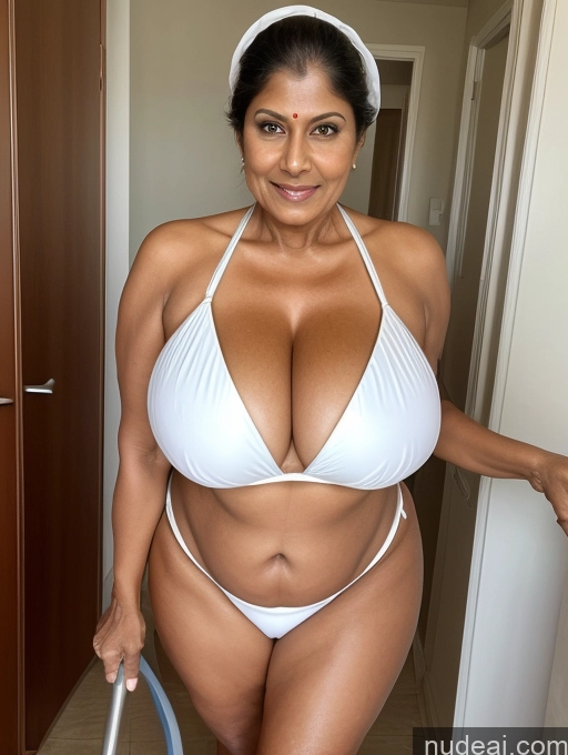 related ai porn images free for Milf One Busty Huge Boobs Tanned Skin Thick 60s Indian Front View Maid Microkini Thong