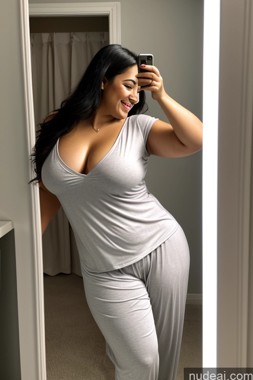 related ai porn images free for Woman One Small Tits Lipstick Big Ass Beautiful Chubby Big Hips Tanned Skin 30s Happy Laughing Black Hair Straight Brazilian Mirror Selfie Bathroom Front View Pajamas Transparent Dark Lighting Detailed