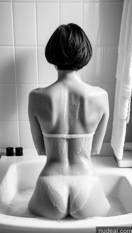 related ai porn images free for Woman One Perfect Boobs Small Tits Small Ass Perfect Body Fairer Skin 20s Seductive Sexy Face Brunette Short Hair Asian Bathroom Nude Black And White Back View Bathing