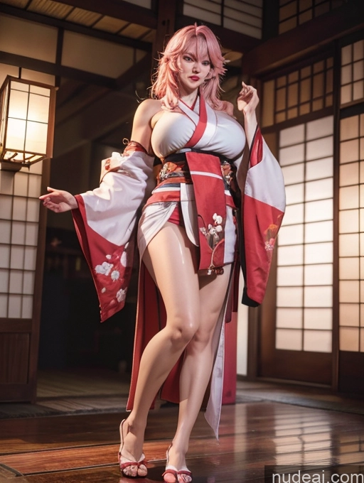 related ai porn images free for Yae Miko: Genshin Impact Cosplayers Huge Boobs Beautiful Muscular Abs Big Hips Long Legs Pubic Hair 30s Pink Hair Kimono