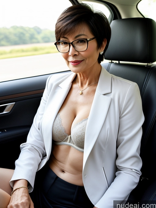 related ai porn images free for Milf Perfect Boobs Beautiful Glasses Perfect Body Short Hair Chinese Car Bra Jacket Professor Stylish Suit Cleavage Detailed Sexy Face 60s