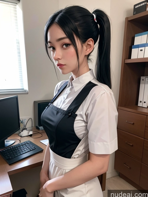 related ai porn images free for Maid Asian Pigtails Black Hair Serious 20s Skinny Office