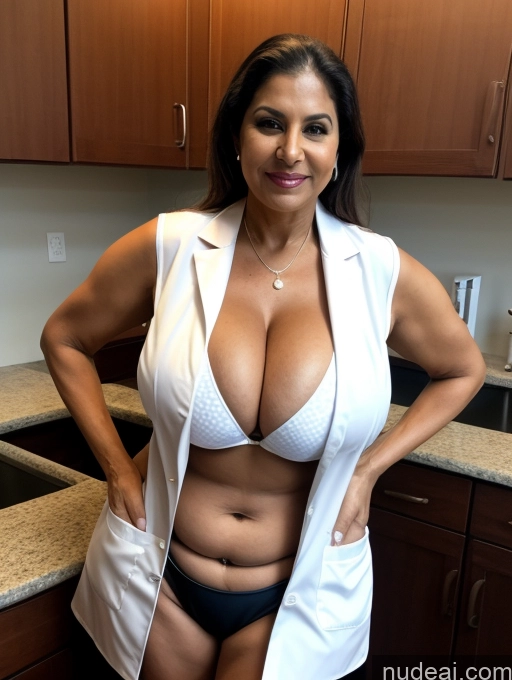 related ai porn images free for Milf One Busty Huge Boobs Thick Tanned Skin Front View Microkini Thong 70s Indian Vampire Doctor Lab Coat