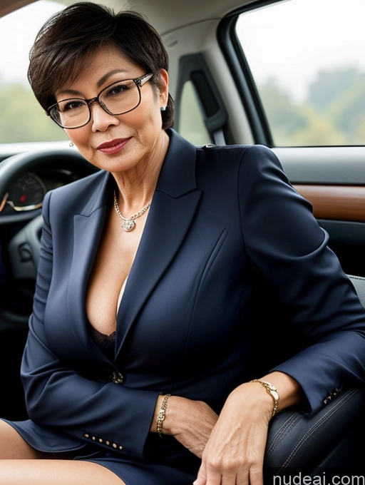 related ai porn images free for Milf Perfect Boobs Beautiful Glasses Perfect Body Short Hair 60s Chinese Car Bra Jacket Professor Stylish Suit Cleavage Detailed Sexy Face