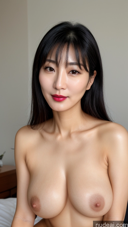 related ai porn images free for Woman One Beautiful Lipstick Black Hair Korean Close-up View 40s Perfect Boobs