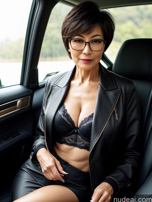 related ai porn images free for Milf Perfect Boobs Beautiful Glasses Perfect Body Short Hair 60s Chinese Car Bra Jacket Professor Stylish Suit Cleavage Dark Lighting Detailed Sexy Face