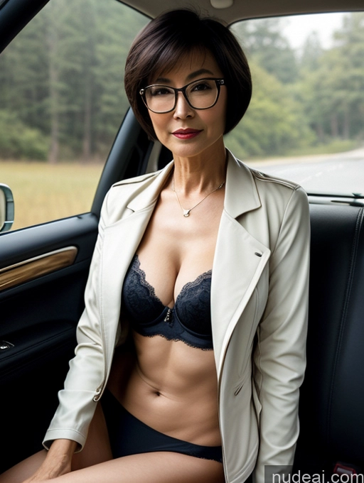 related ai porn images free for Milf Perfect Boobs Beautiful Glasses Perfect Body Short Hair 60s Chinese Car Bra Jacket Professor Stylish Suit Cleavage Dark Lighting Detailed Sexy Face