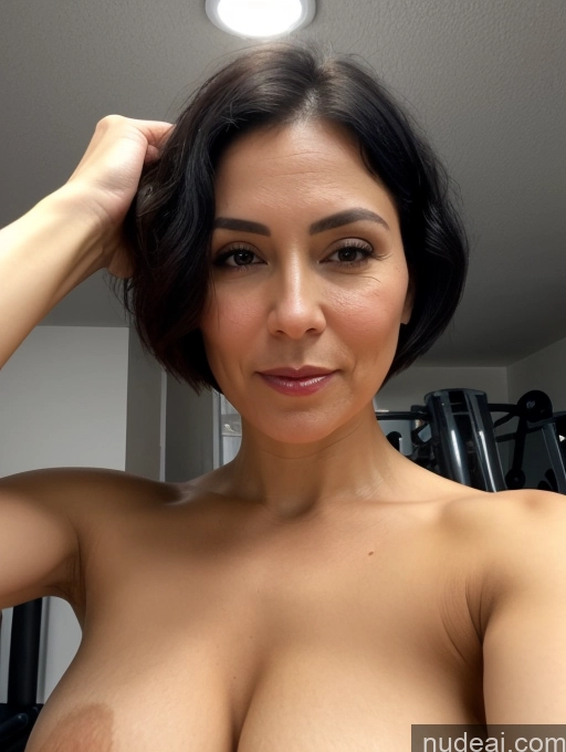 related ai porn images free for Milf Two Perfect Boobs 40s Sexy Face Black Hair Short Hair Russian Mirror Selfie Gym Front View Cumshot Nude