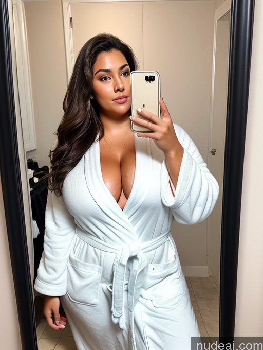 related ai porn images free for Woman Chubby Big Hips Tanned Skin Brunette Bathroom Bathrobe Mirror Selfie Huge Boobs Big Ass