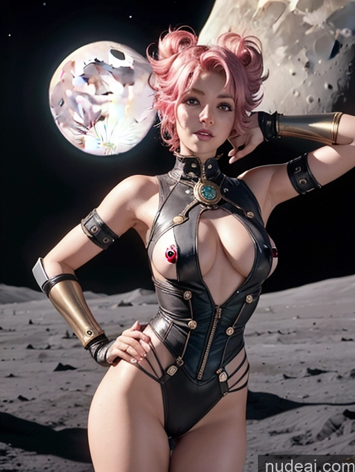 related ai porn images free for Tanned Skin Laughing Moon Cosplay Sci-fi Armor Steampunk Huge Tits, Hard Nipples Partially Nude Pink Hair Pixie T-pose Science Fiction Style