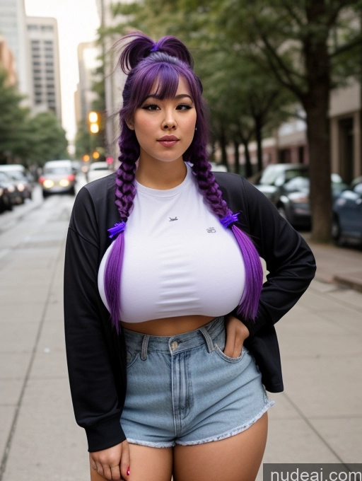 related ai porn images free for Sorority One Busty Huge Boobs Thick Big Ass Big Hips 20s Sexy Face Purple Hair Pigtails Asian Street Front View Bright Lighting Casual