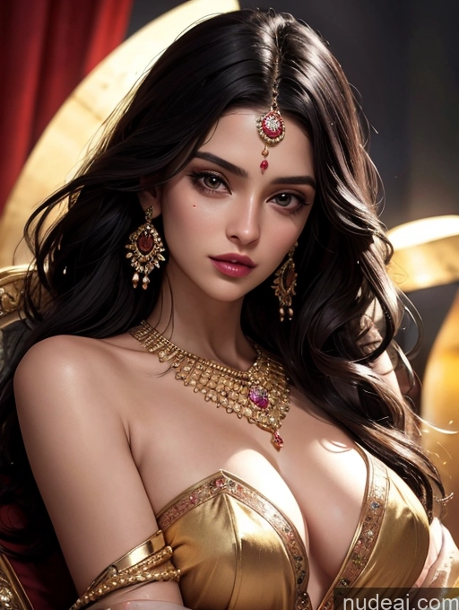 related ai porn images free for Woman Seductive Black Hair Long Hair Front View Indian Bright Lighting Sari Diamond Jewelry Gold Jewelry Skinny Illustration