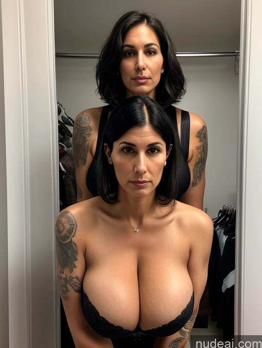 related ai porn images free for Serious Sad Eating Tall Tanned Skin Huge Boobs Tattoos Perfect Body Front View Changing Room Corset Push-up Bra Cleavage Black Hair Bobcut Jewish 30s Milf