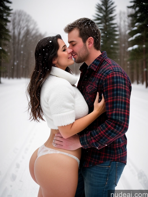 related ai porn images free for Woman + Man Two Busty Big Ass Chubby Big Hips 30s Brunette Messy Fairer Skin White Film Photo Snow Lumberjack Cleavage Dark Lighting Detailed Properkissing