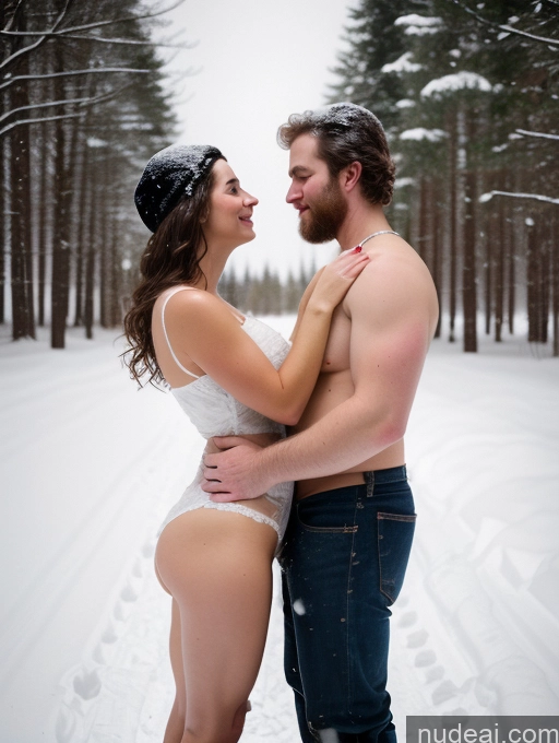 related ai porn images free for Woman + Man Two Busty Big Ass Chubby Big Hips 30s Brunette Messy Fairer Skin White Film Photo Snow Lumberjack Cleavage Dark Lighting Detailed Fellatio (Side View)