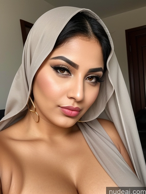 ai nude image of a close up of a woman wearing a veil and a head scarf pics of Busty Chubby Short Pubic Hair Tanned Skin 20s Pouting Lips Short Hair Arabic Niqab