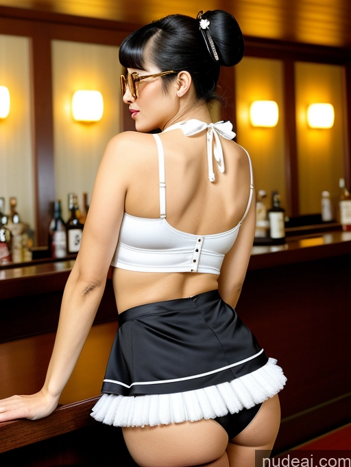 ai nude image of there is a woman in a short skirt and a white top pics of Turkish Short Hair Beautiful Sunglasses Seductive Black Hair Blouse Cheerleader Dress Mini Skirt Gold Jewelry Perfect Boobs Film Photo Glasses Bar Working Out Back View One Maid Geisha 40s Milf Cleavage