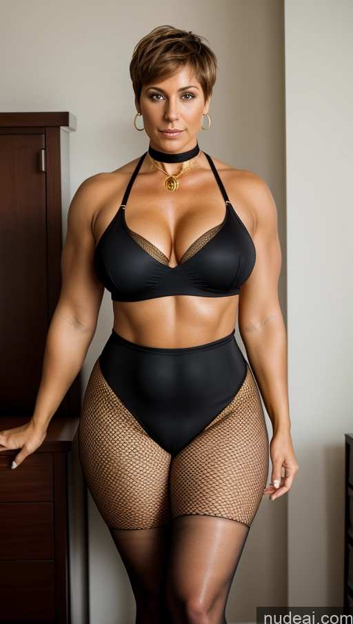 related ai porn images free for Bodybuilder Busty Big Ass Abs Chubby Big Hips Pubic Hair Tanned Skin 50s Ginger Short Hair German Bedroom Front View Choker Fishnet Partially Nude Gold Jewelry Dark Lighting