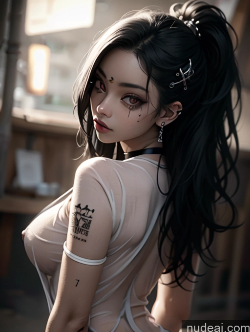 ai nude image of araffed girl with a tattoo on her arm and a white dress pics of Busty Perfect Boobs Pubic Hair Tanned Skin Dark Skin Black Hair African Skin Detail (beta) Stage Close-up View Yoga Nude No Panties? Gothic Punk Girl Wet T-Shirt