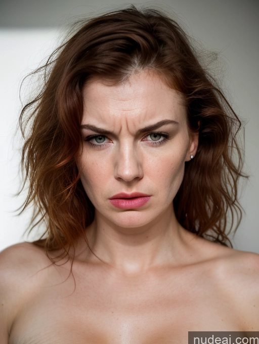 related ai porn images free for Topless Woman Small Tits Fairer Skin Ginger Front View Sad Messy Pouting Lips Serious Angry