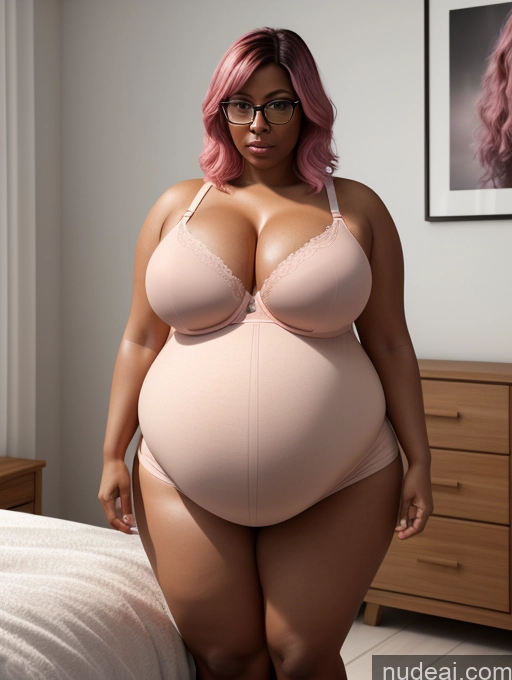 related ai porn images free for Woman Beautiful Thick Short Serious Pink Hair Bangs White 3d Bedroom Push-up Bra Cleavage Bright Lighting Detailed 50s Glasses Chubby Big Hips Tanned Skin Pregnant Dark Skin Huge Boobs