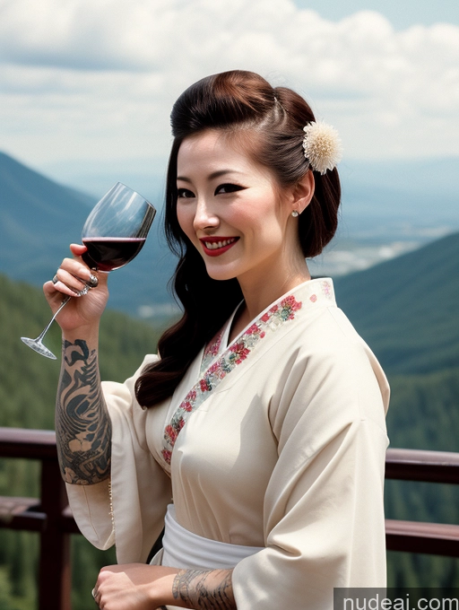 related ai porn images free for Woman Beautiful Tattoos Fairer Skin 30s Happy Seductive Ginger Messy Japanese Vintage Mountains Geisha Military Wine