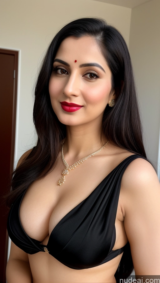 related ai porn images free for Woman One Beautiful Lipstick Fairer Skin Black Hair Indian Close-up View Sari Cleavage Detailed Simple Small Tits 30s