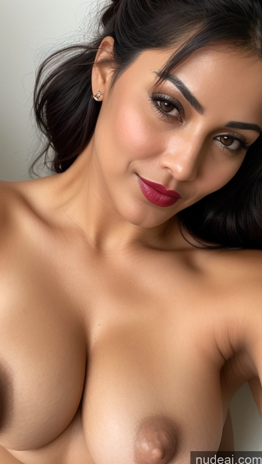 related ai porn images free for Woman One Lipstick 40s Busty Black Hair Perfect Boobs Close-up View Beautiful Indian Detailed Simple Hair Bun