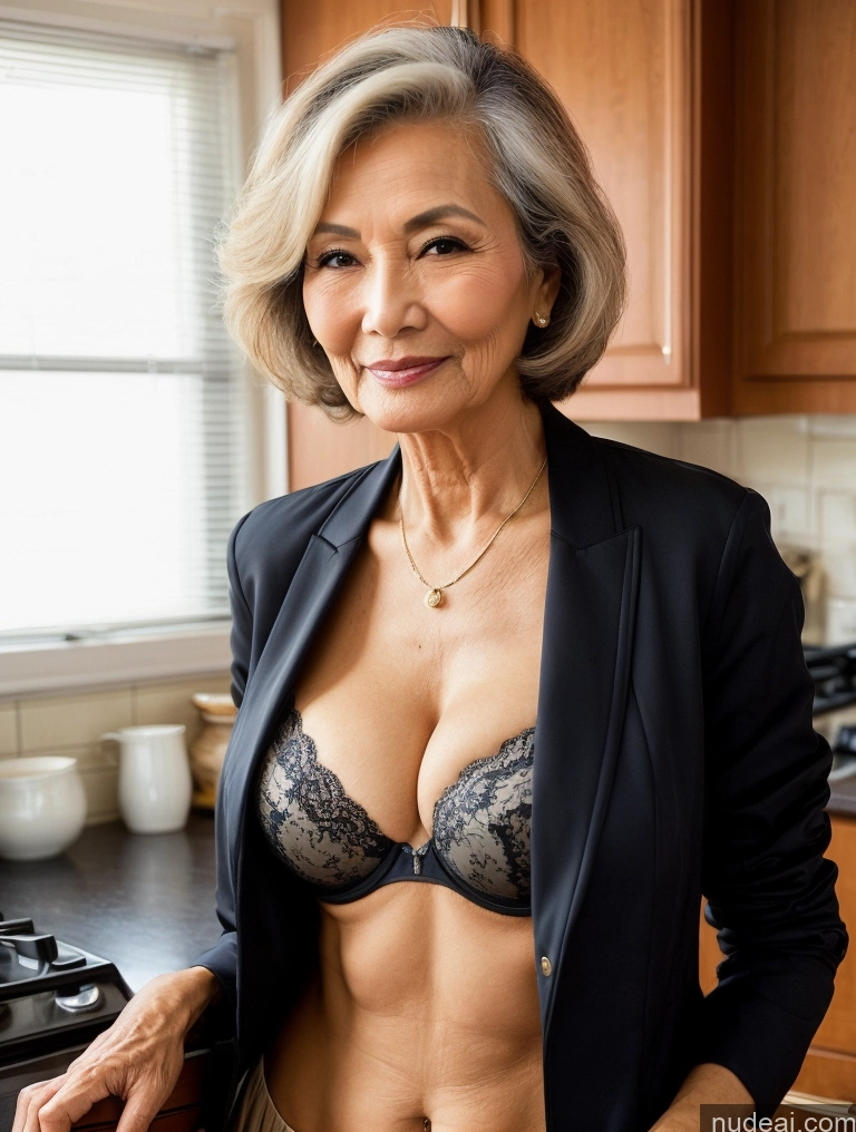 related ai porn images free for Milf Two Perfect Boobs Beautiful Perfect Body 80s Bobcut Chinese Kitchen Bra Jacket Professor Stylish Suit Cleavage Detailed Sexy Face