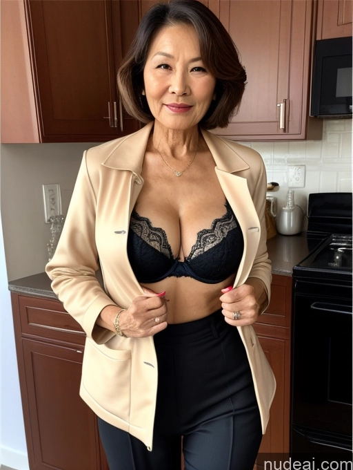 related ai porn images free for Milf Two Perfect Boobs Beautiful Perfect Body 80s Bobcut Chinese Kitchen Bra Jacket Professor Stylish Suit Cleavage Detailed Sexy Face