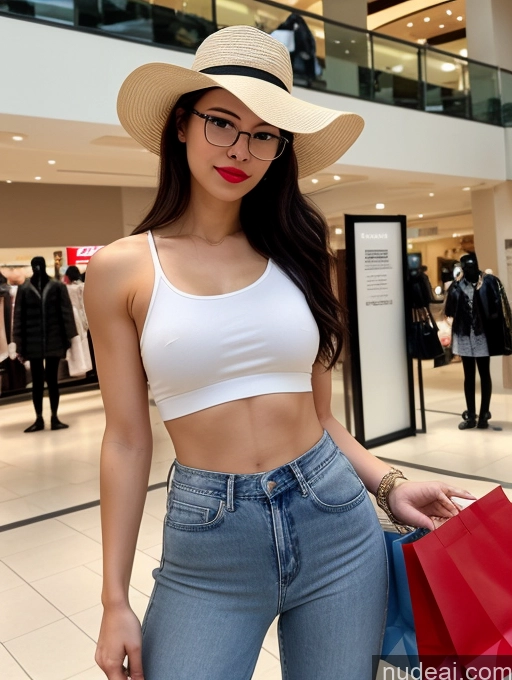 related ai porn images free for Woman Beautiful Glasses Abs Big Ass Lipstick Perfect Body Short Fairer Skin 20s Messy Front View One Hat Jacket Jeans Small Tits Tank Top Japanese Mall