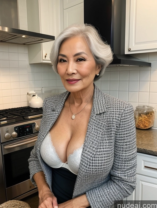 related ai porn images free for Milf Two Perfect Boobs Beautiful Perfect Body 80s Bobcut Chinese Kitchen Bra Jacket Professor Stylish Suit Cleavage Detailed Sexy Face