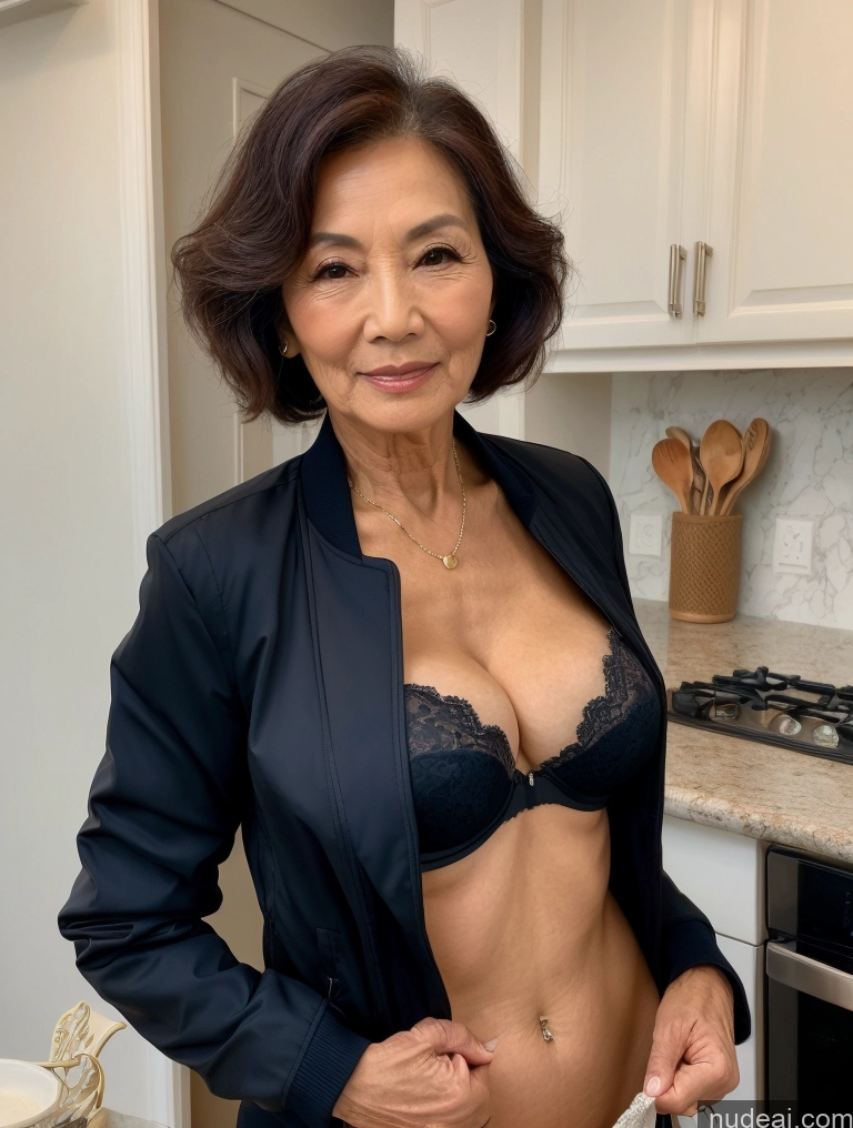 related ai porn images free for Milf Two Perfect Boobs Beautiful Perfect Body 80s Bobcut Chinese Kitchen Bra Jacket Professor Stylish Suit Cleavage Detailed Sexy Face