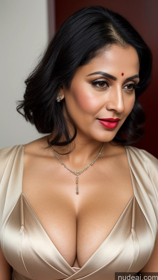 related ai porn images free for Woman One Black Hair Close-up View Detailed 40s Sari Cleavage Simple Busty Perfect Boobs White Lipstick Slicked