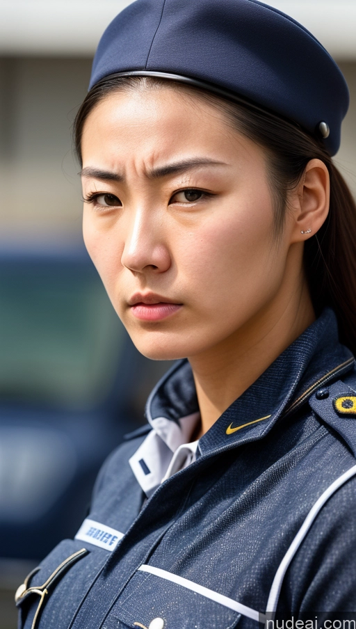 ai nude image of arafed woman in uniform looking at something while standing in front of a car pics of Athlete One Perfect Boobs Big Hips Perfect Body 18 Angry Japanese Jeans Police Serious Skin Detail (beta)