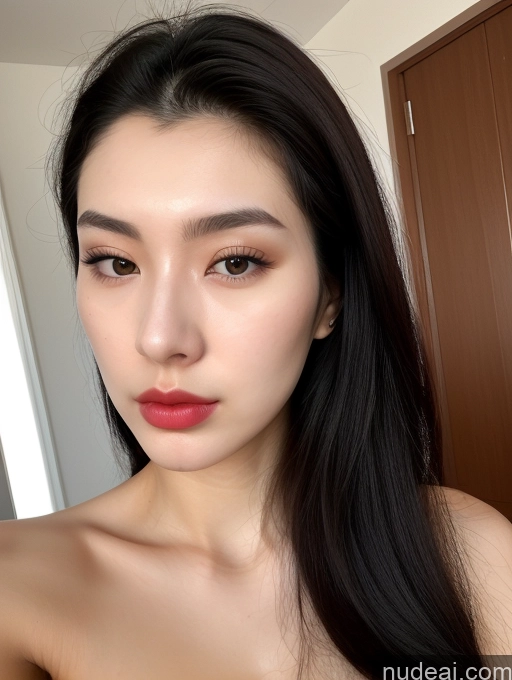 related ai porn images free for Woman Tall Fairer Skin 18 Black Hair Korean Front View Cumshot Nude Beautiful Lipstick Long Hair Pouting Lips Mirror Selfie