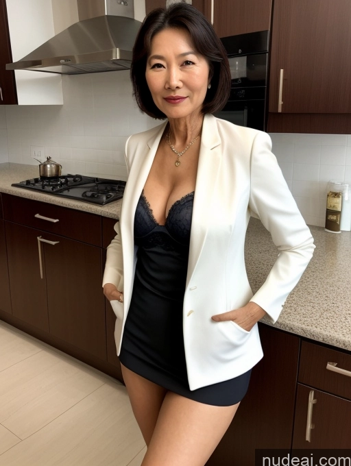 related ai porn images free for Milf Two Perfect Boobs Beautiful Perfect Body Bobcut Chinese Kitchen Bra Jacket Professor Stylish Suit Cleavage Detailed Sexy Face 70s