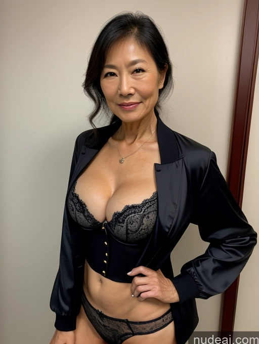 related ai porn images free for Milf Perfect Boobs Beautiful Perfect Body 70s Chinese Blouse Bra Jacket Professor Stylish Suit Cleavage Partially Nude Dark Lighting Detailed