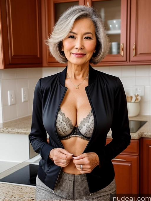 related ai porn images free for Milf Two Perfect Boobs Beautiful Perfect Body 80s Bobcut Chinese Kitchen Bra Jacket Professor Stylish Suit Cleavage Detailed Sexy Face