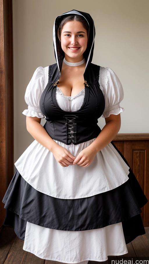 ai nude image of there is a woman in a dress and bonnet posing for a picture pics of Huge Boobs Big Hips Thick Big Ass Perfect Body Nun Western Cleavage Victorian Dirndl Shocked Happy Beautiful 18